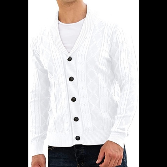 New Mens Cardigan Shawl Collar Sweater Multiple Sizes - Picture 1 of 2
